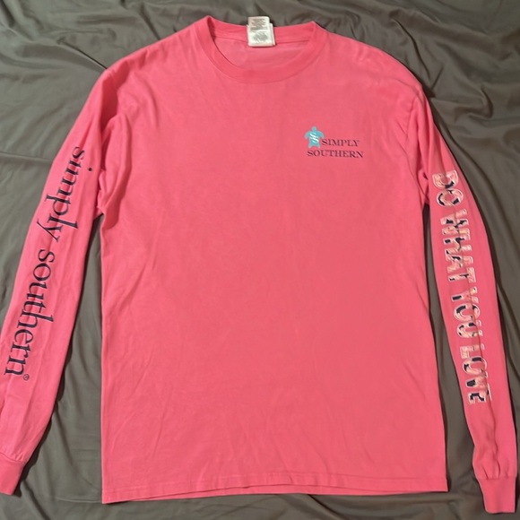 Simply Southern pink long sleeved tshirt size medium - Picture 4 of 4